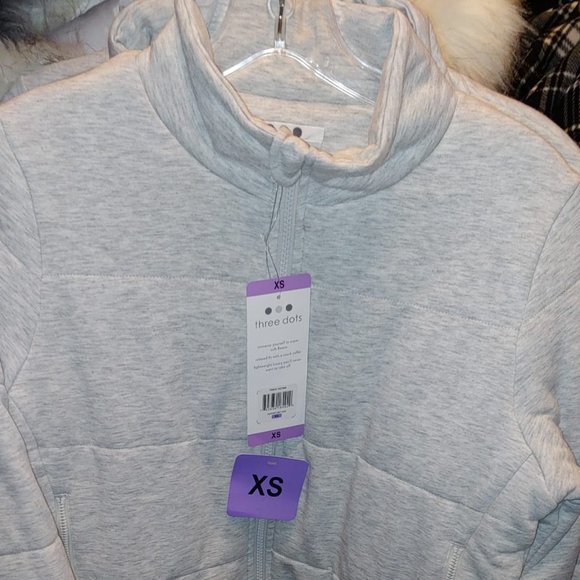 Three Dots Ladies' Quilted Jacket--Gray (Heather Gray) - Picture 8 of 11